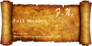 Fell Norbert névjegykártya